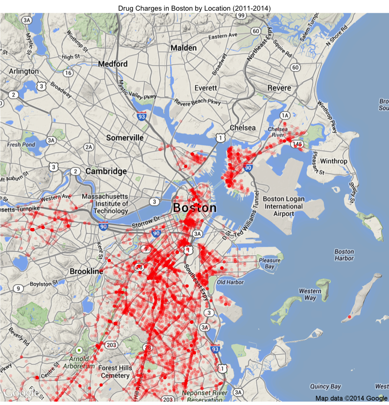 Exploring Boston Open Crime Data with GGMap