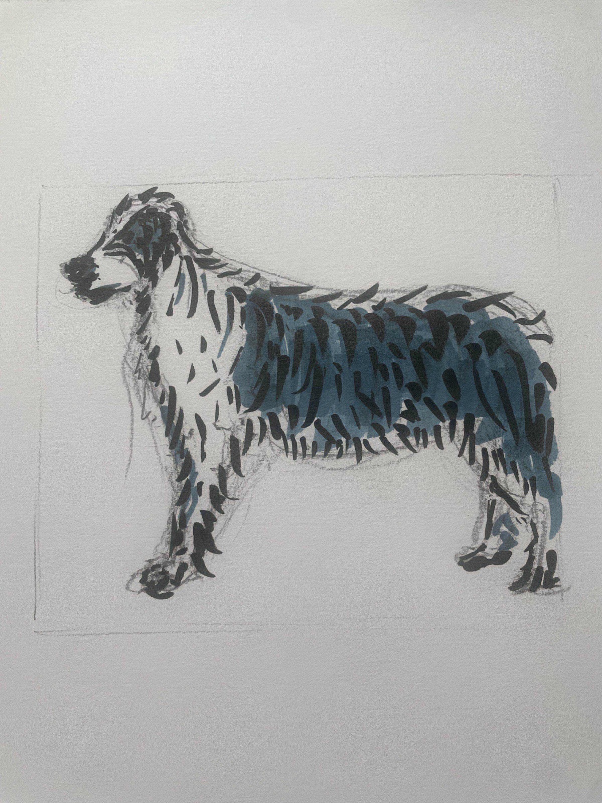 second study of Tro in ink and blue-grey wash